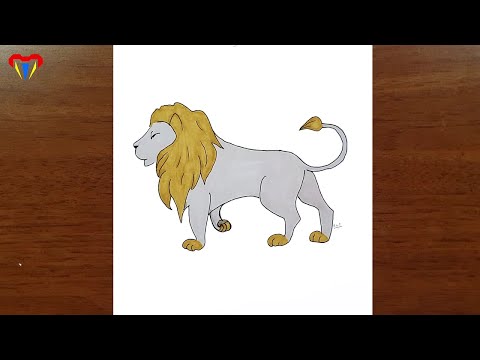 kolay basit sevimli aslan çizimi - aslan resmi nasıl çizilir