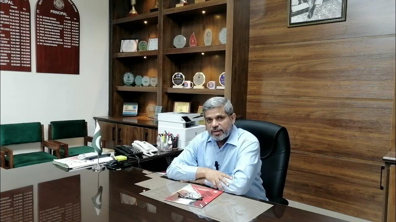 Principal Govt Graduate College of Science, Wahdat Road Lahore, message