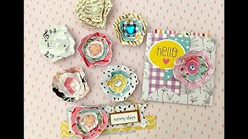 🌸 DIY Torn Paper Layered Flower Style Embellishments 🌸 PLUS Make TWO Mini Pockets 6x6 Paper