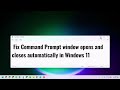 Fix Command Prompt window opens and closes automatically in Windows 11