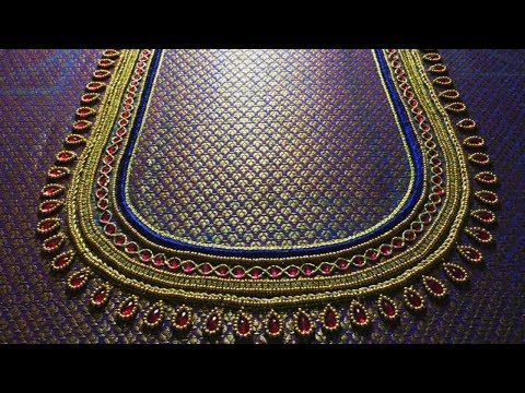 Aari Maggam Work Grand Beads And Zardosi Bridal Blouse Back Neck Design Golectures Online Lectures zardosi bridal blouse back neck design