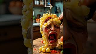 👉 Crying White Currant Horror in Kitchen! 🍇😭#AIshorts #HorrorShorts