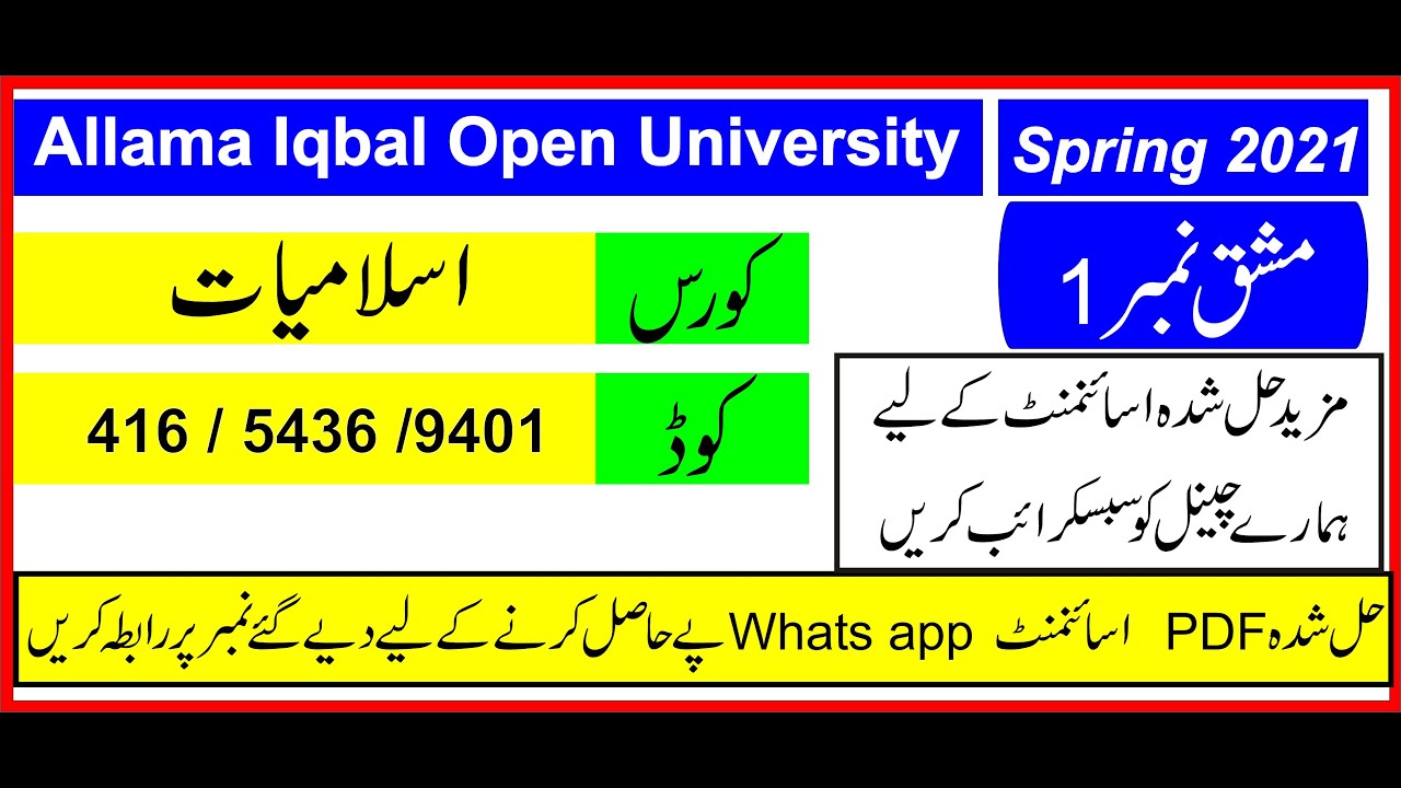 aiou 9401 solved assignment