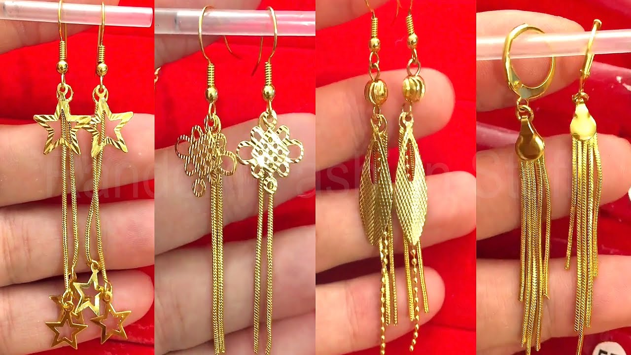 latest light weight gold earring designs//gold jhumka,hoop earrings  collection - YouTube