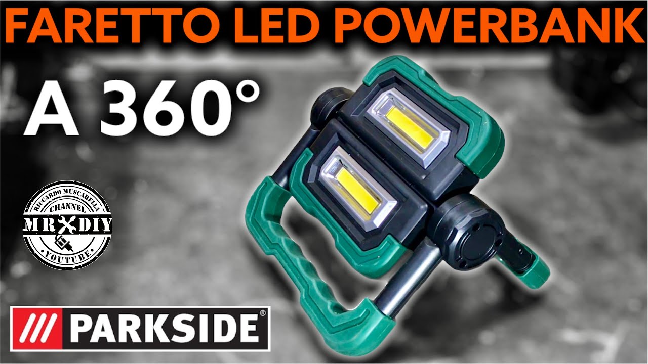 LED spotlight with Parkside lidl power bank function. PBSL 500 A1. LED work  lamp. - YouTube