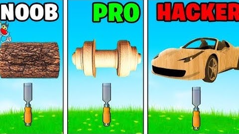 NOOB vs PRO vs HACKER   Wood cutting game play! Wood cutting game