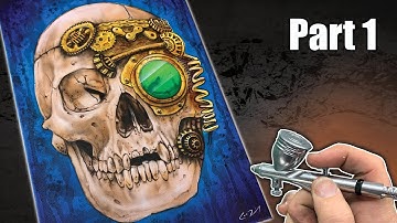 How to Airbrush a Steampunk Skull part 1
