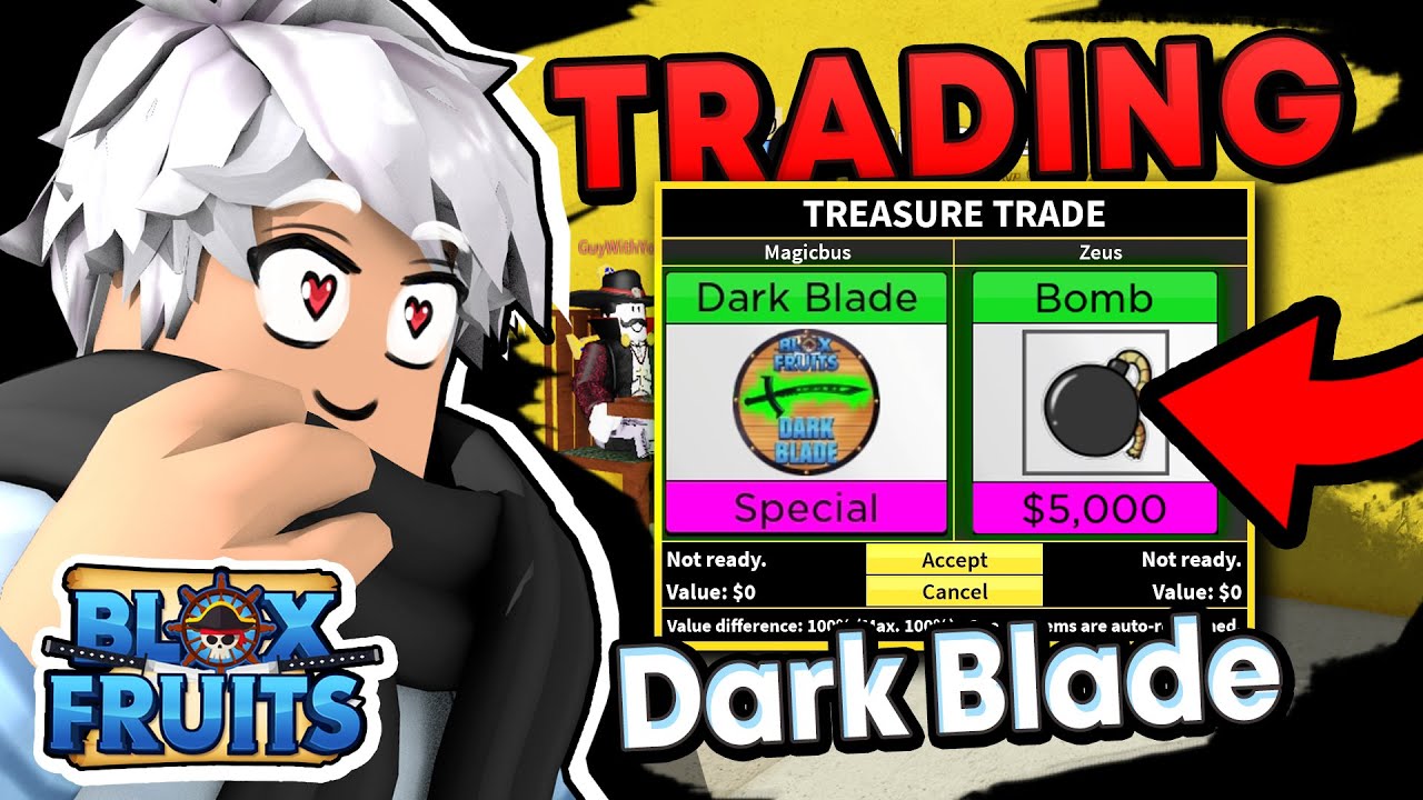 ✓Blox Fruits✓] Dark Blade ( 1200 Robux ), Need to be in Sea 1 + Cheap +  Pay throught Gift in Game