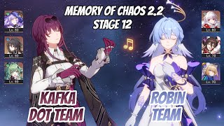 Kafka DoT Team & Robin x Clara Memory of Chaos Stage 12 (3 Stars) | Honkai Star Rail