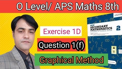 Exercise 1D Question No 1(f)  II APS Maths 8th II New Secondary Mathematics Book 2. Graphical method