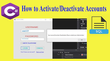 How to Activate or Deactivate​ the multiple User accounts | C# / SQL