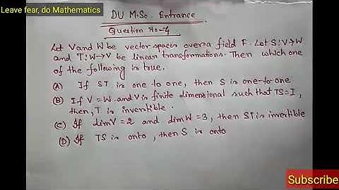 DU M.Sc Mathematics Entrance Exam-2014||DU pg entrance previous years solved problem, Linear Algebra