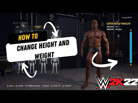 WWE 2K22 How To Change Height And Weight For Created Superstars [4K] PS5