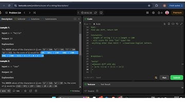 3110. Score of a String -Leetcode