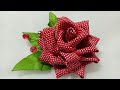 89) DIY - Tutorial Kanzashi Rose || Cara Membuat Bros Mawar Kanzashi || Kanzashi Flower