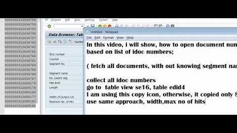 Find SAP document Numbers based on list of idoc numbers