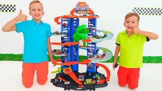 Vlad and Niki pretend play Ultimate Garage | Hot Wheels City screenshot 2