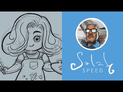 วาดตัวการ์ตูนแต่งตัวอย่างศิลปิน (comic/speed)