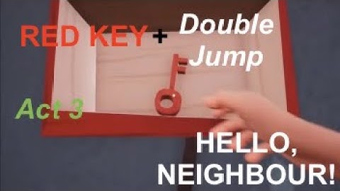 HOW TO GET THE RED KEY + DOUBLE JUMP IN HELLO NEIGHBOR ACT 3! (MOBILE)