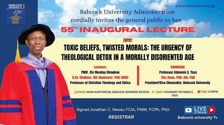 55th INAUGURAL LECTURE || PROFESSOR EFE EHIOGHAE