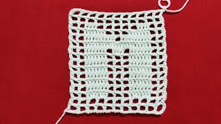 Filet Crochet Alphabet 'M' Tutorial