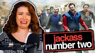 ACTRESS SUFFERS WATCHING JACKASS NUMBER TWO (2006) FIRST TIME REACTION *I HAD TO LOOK AWAY*