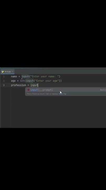 How to get user input in Python #python #input #userinput - YouTube