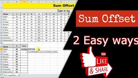 Excel OFFSET Function for Dynamic Calculations - Explained in Simple Steps