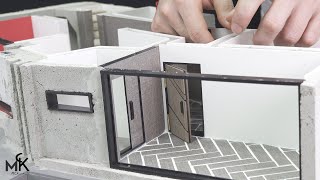 How to Make Amazing House(model) #3 - Herringbone Tile & wooden door
