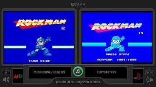 Rockman (Mega Drive vs Playstation) Side by Side Comparison (Mega Man 2 Sega Genesis)