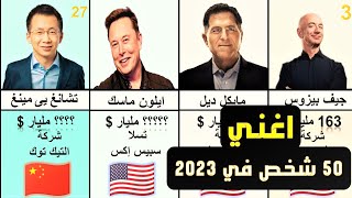 اغني 50 شخص في عام 2023 ومصادر دخلهم The 50 richest people in 2023 , their sources of income