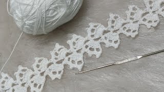 How to crochet a Lace pattern tutorial.Easy to crochet Ribbon Lace for....