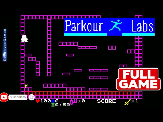 PARKOUR LABS COMPLETE WALKTHROUGH - 48K/128K ZX Spectrum 2026 game