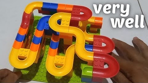 Build fun track marble run asmr with colorful building blocks #asmr #asmrsounds #satisfying #marble