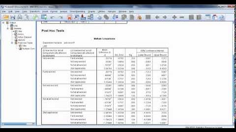 Post Hoc Test in SPSS