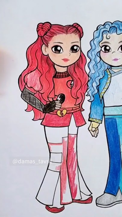 Drawing Red and Chloe Descendants 4 Disney #disney #descendentes #