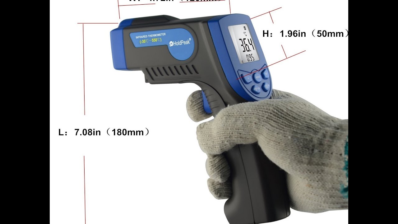 HOLDPEAK 420 Noncontact Digital Laser IR Infrared Thermometer YouTube