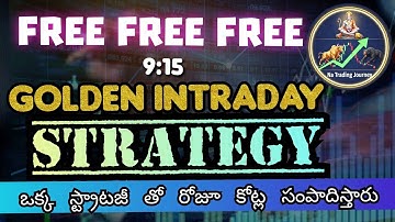 9:15 Candle లో Hidden Secret ! 🚀 Nenu Follow అయ్యే Intraday Strategy Full Detail | Free Strategy
