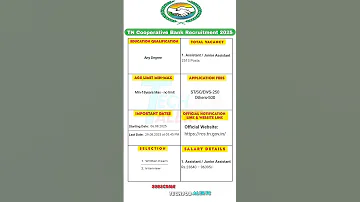 Tn Co Operative Bank Recruitment 2025 Co Operative Bank Jobs 2025 Tamil Drb Exam Notification 2025 