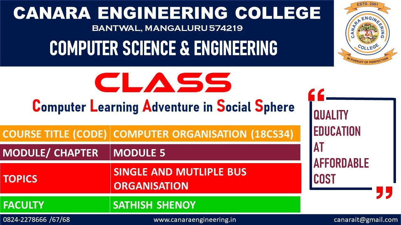 VTU CO (18CS34) COMPUTER ORGANISATION SINGLE AND MUTLIPLE BUS ...