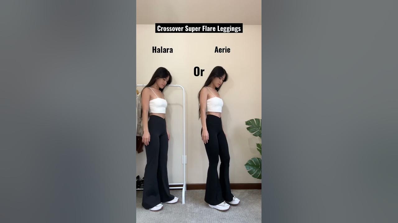 Halara or Aerie??? Links posted in comment ❤️#shorts #flarepants#fashion 
