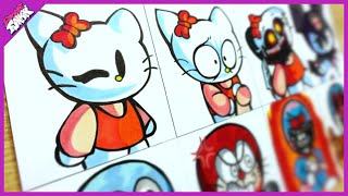 Drawing Hell On Kitty (Hello Kitty / Horror)/ Doraemon(Horror) / fnf drawing👀/ fnf speedpaint