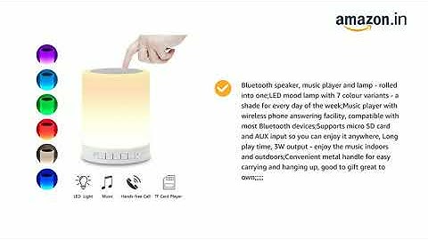Devcool LED Touch Lamp Bluetooth Speaker, Wireless HiFi Speaker Light, Rechargeable Price: ₹ 355.00