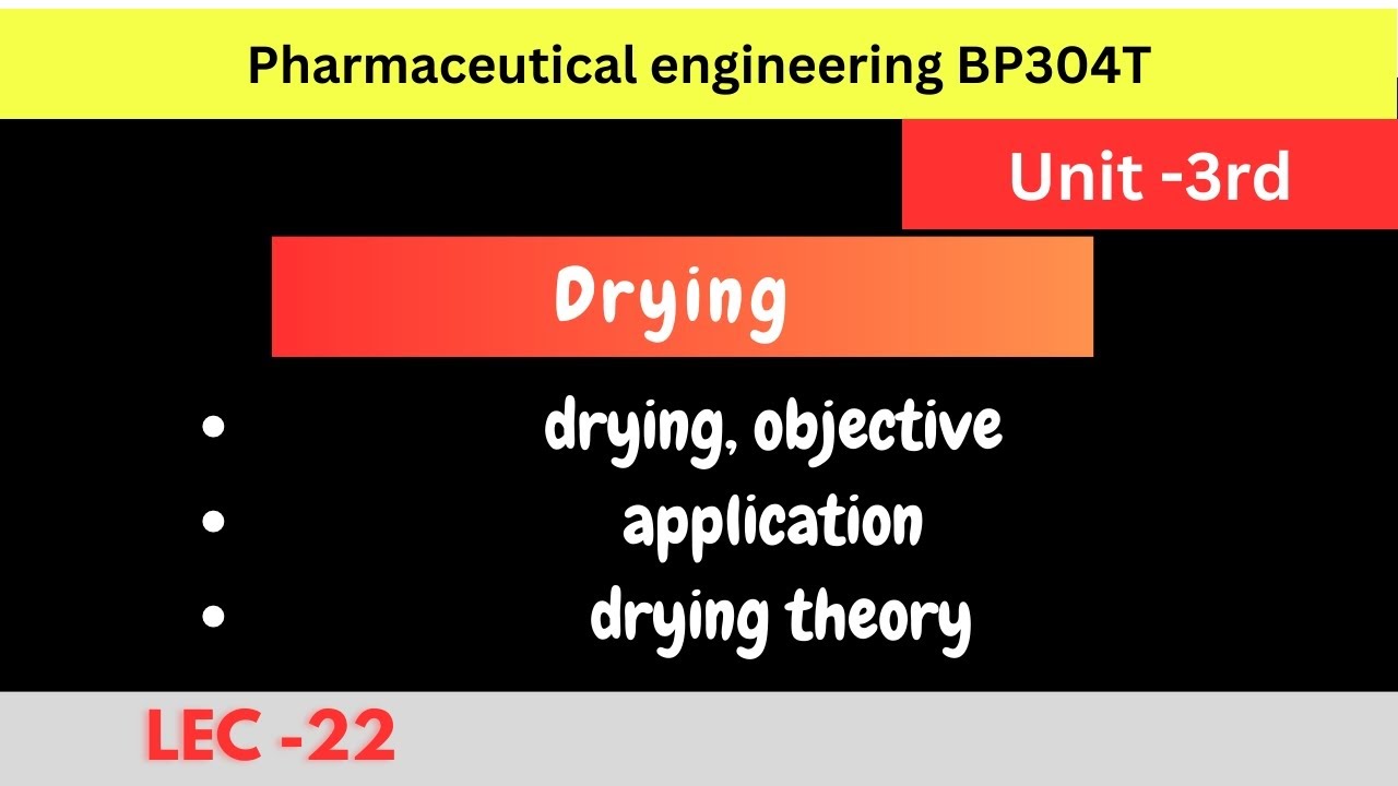 drying theory objective application of drying pharmaceutical