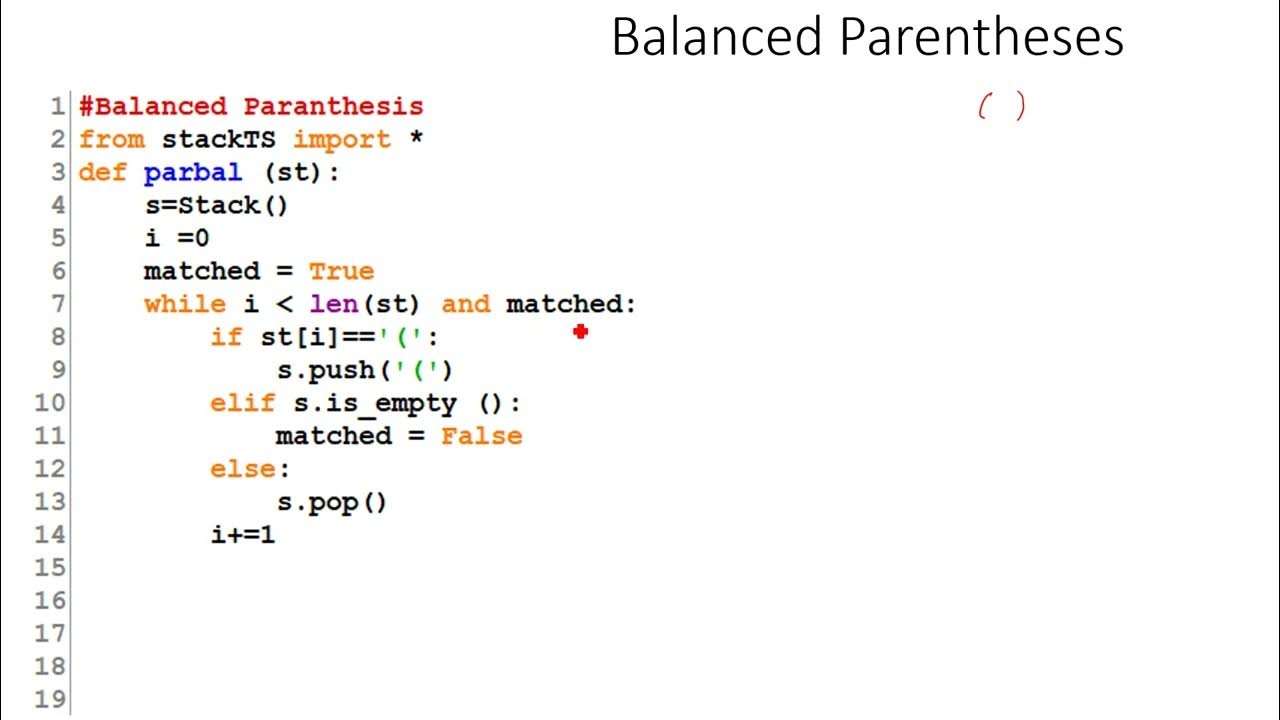 Stack Application 1: Balanced Parentheses in Python - YouTube