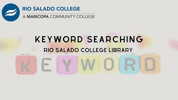 Using keywords to search the Rio Library databases.