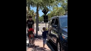 Little Boy And His Dad Teaching A Litterbug A Lesson