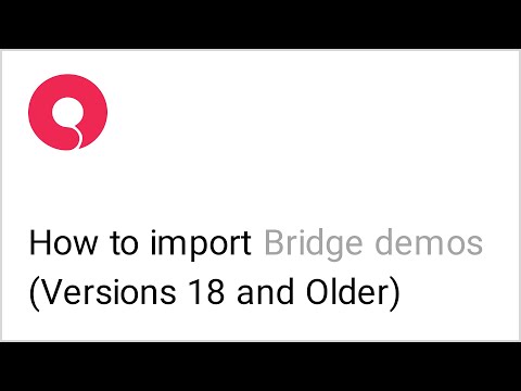 How to Import Predesigned Demo Content in Bridge (Versions 18 and Older)