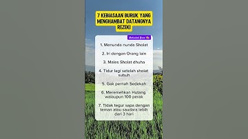7 Keboasaan Buruk yang menghambat datangnya rezeki. #motivation #quotes #katabijak #motivasi