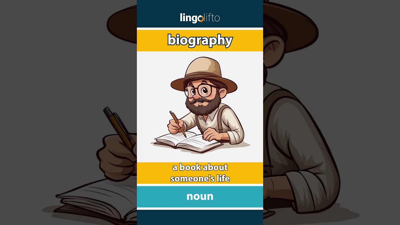 🇬🇧 Biography Meaning : Flash Card : Learn English Vocabulary